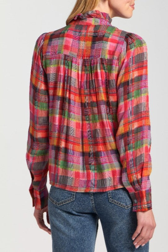 Ruffle Half Placket Blouse