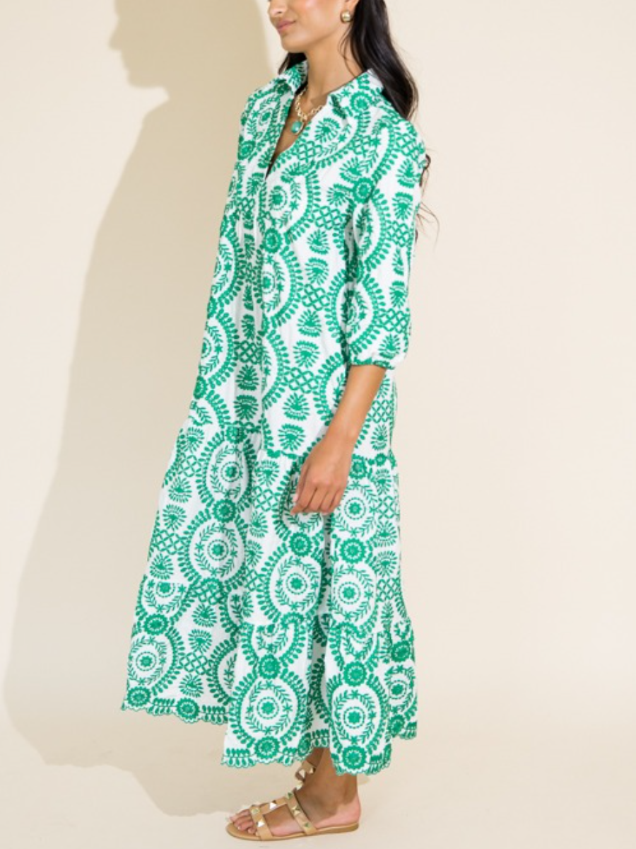 The Perfect Embroidery Midi Dress