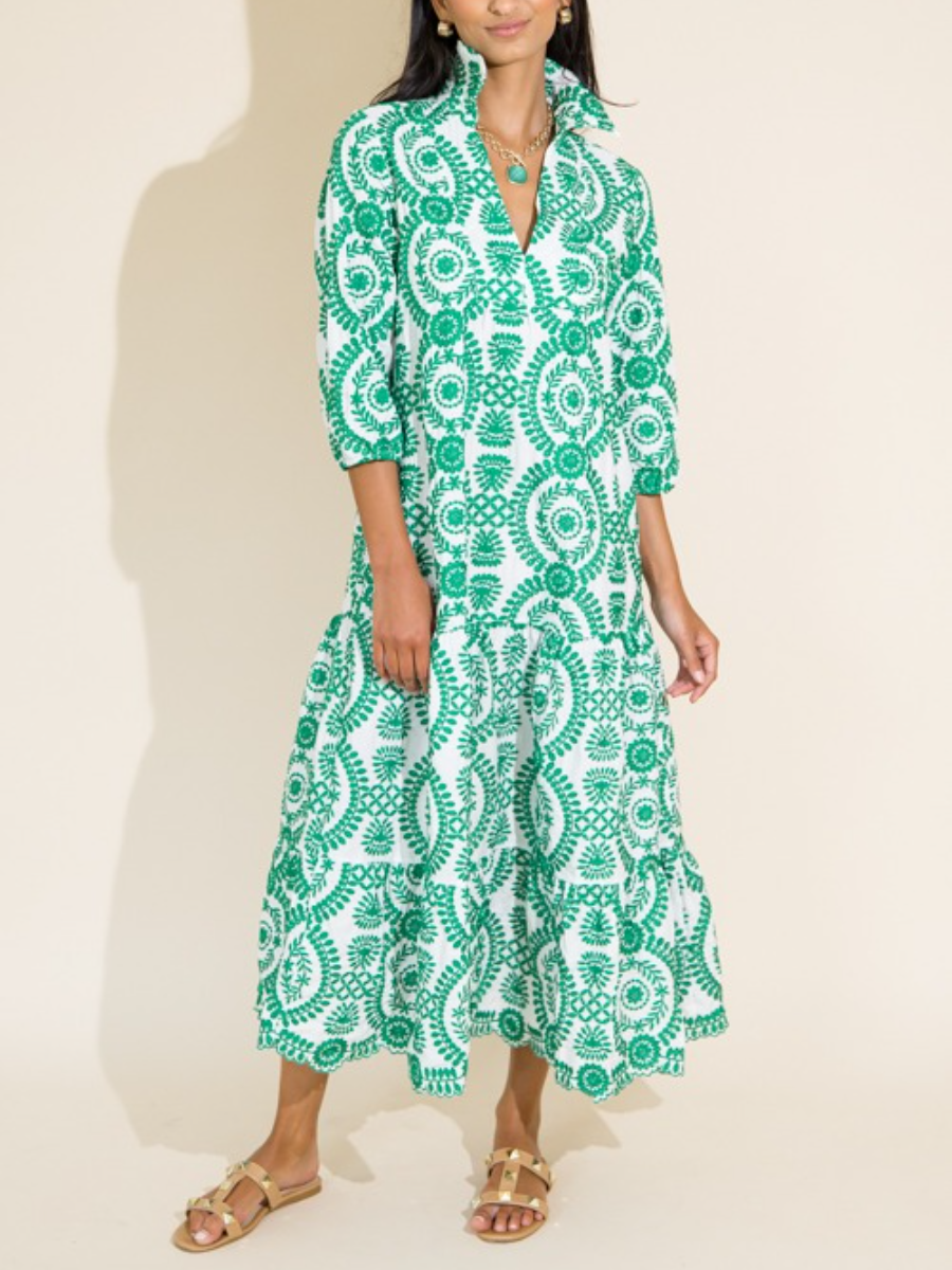 The Perfect Embroidery Midi Dress