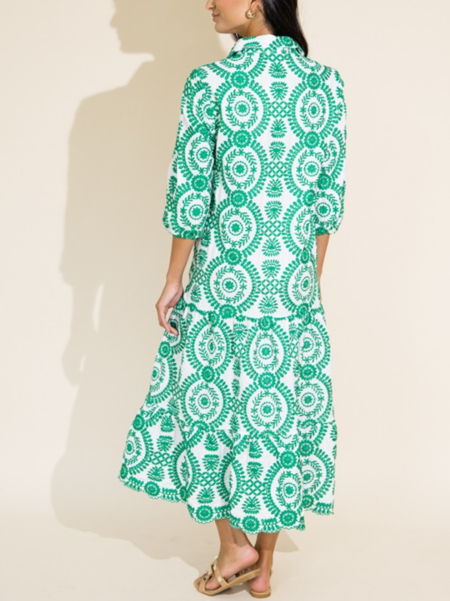 The Perfect Embroidery Midi Dress