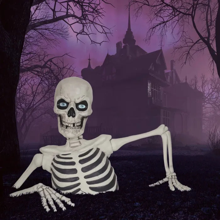 🎃Halloween Pre-sale 50% OFF🔥–Towering Skeleton with LED Eyes & Haunting Sounds👻