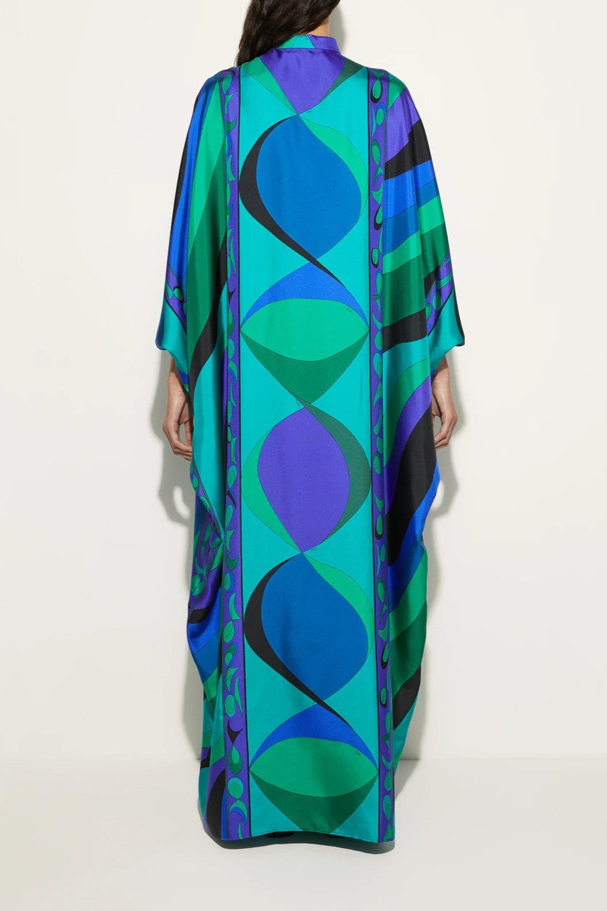 Psychedelic Swirling Iridescent Satin Robe