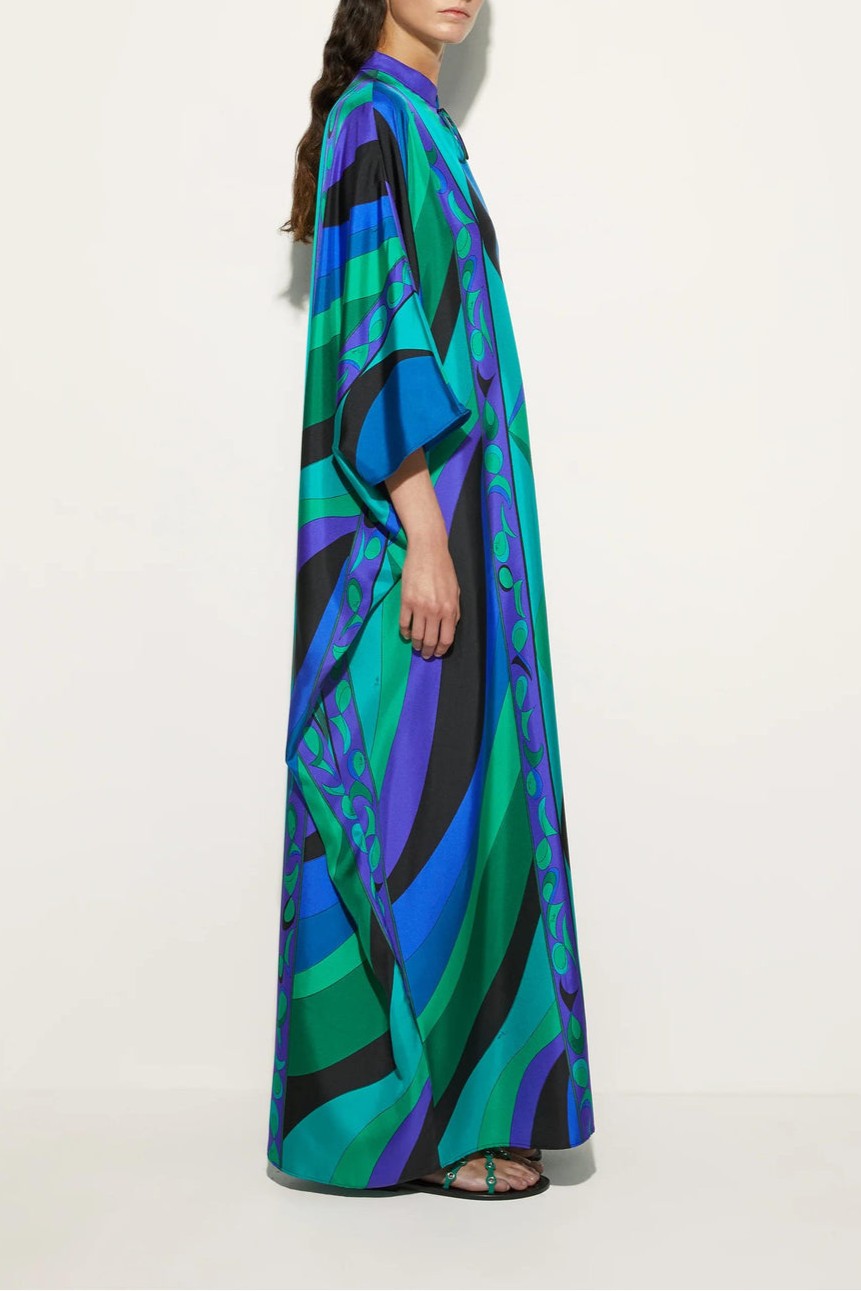 Psychedelic Swirling Iridescent Satin Robe