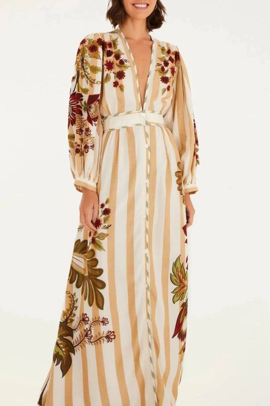 Lace Sleeve Floral Dress