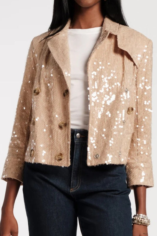 Fashion Double-breasted Sequin Jacket