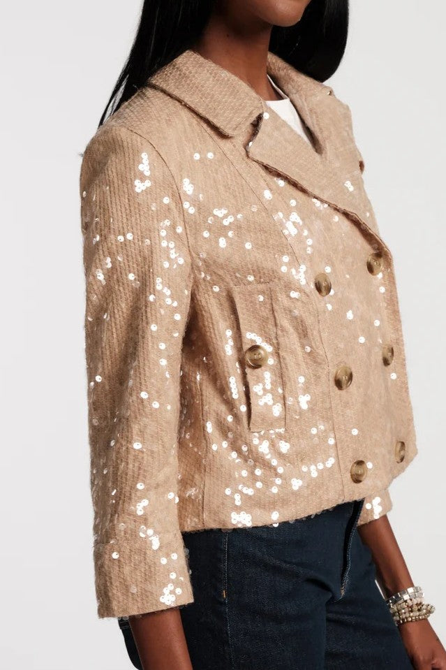 Fashion Double-breasted Sequin Jacket