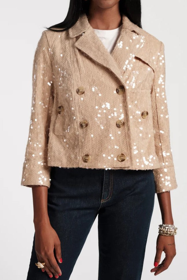 Fashion Double-breasted Sequin Jacket