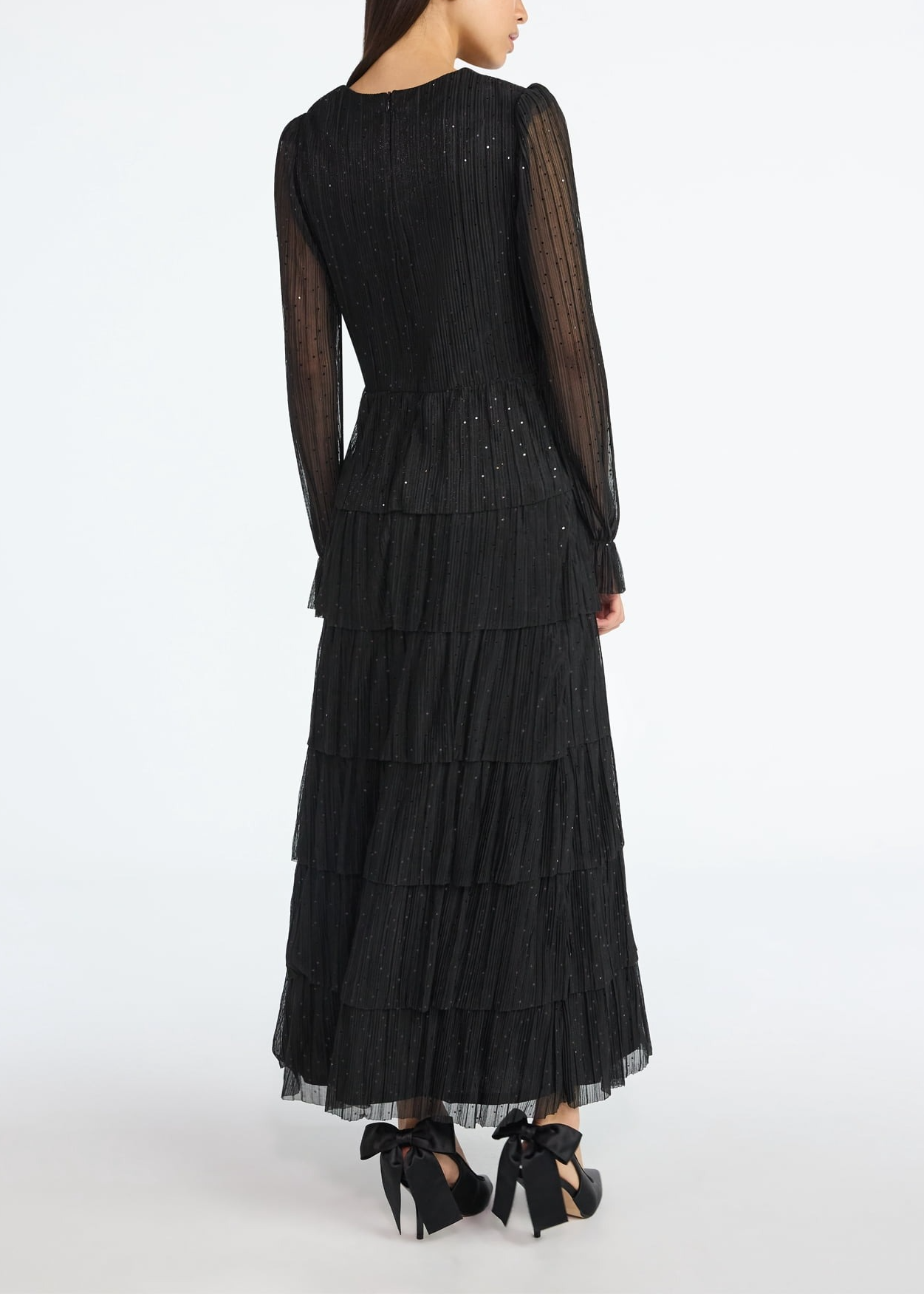 Scoop  Plus Glitter Ruffle Maxi Dress