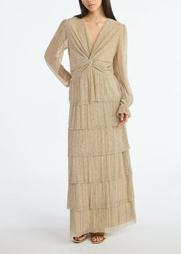 Scoop  Plus Glitter Ruffle Maxi Dress