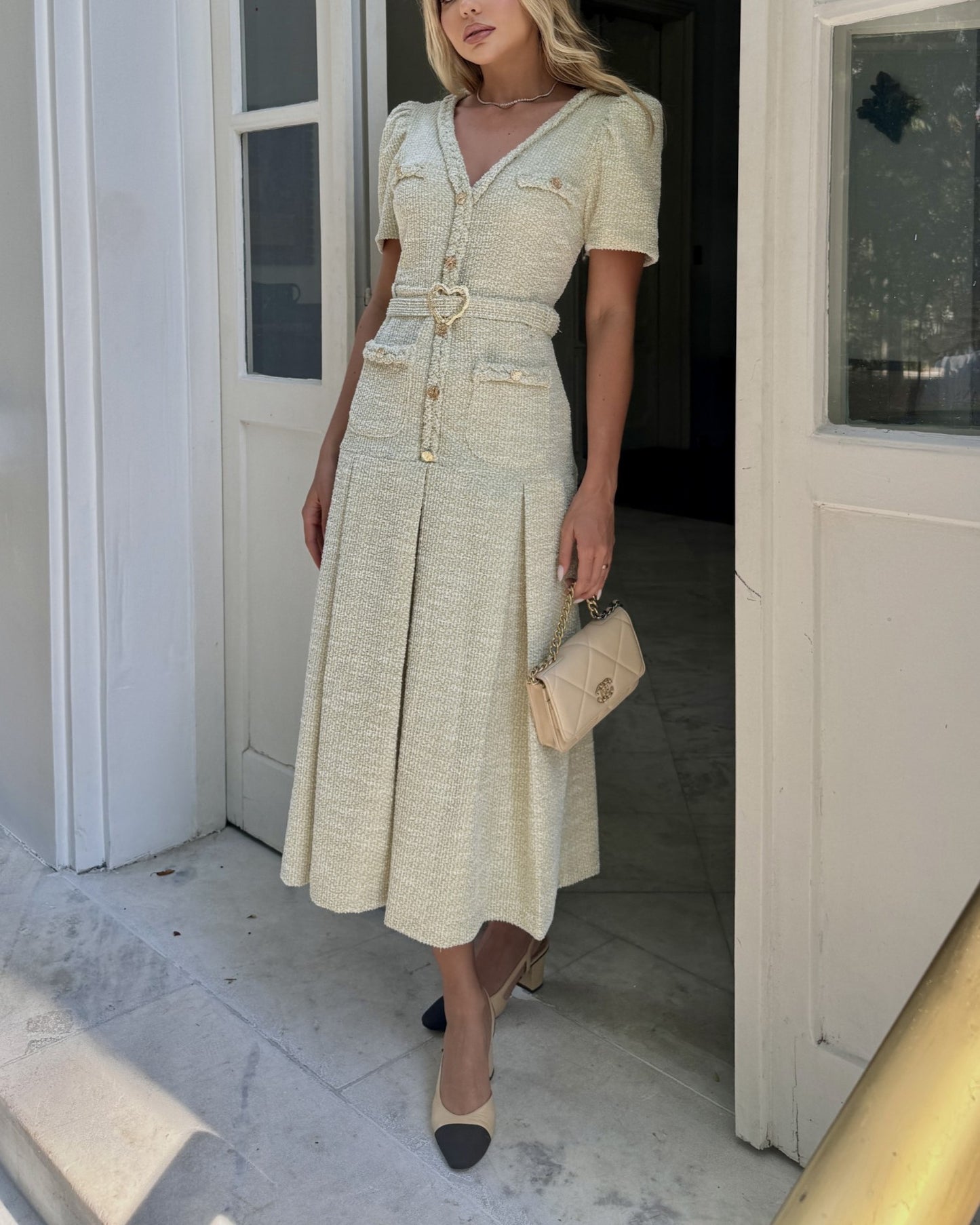 LINEN MIDI DRESS