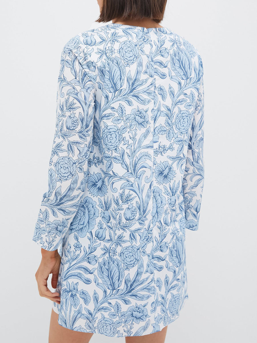 Printed Long Sleeve Bows Dress