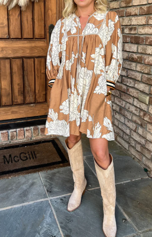 The Loose Casual Floral Short Dress