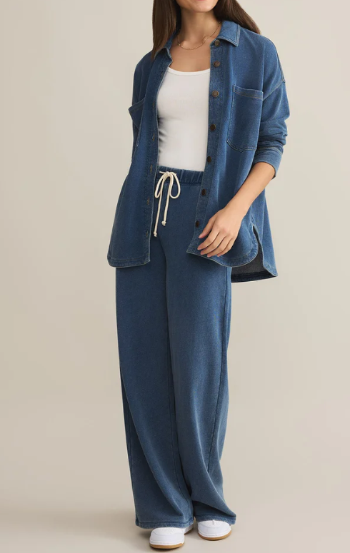 Comfy Denim To Denim Knit 2pc Suit
