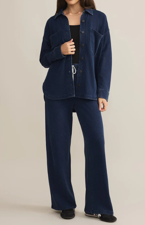 Comfy Denim To Denim Knit 2pc Suit