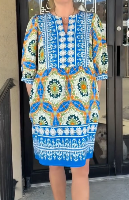 Spring Color Printed Dress