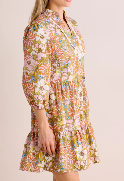 Floral Back Zip Short Dress