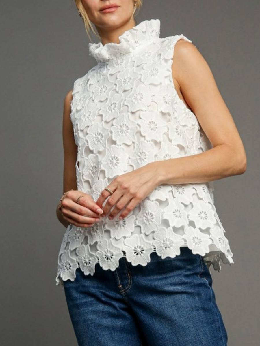 Floral Lace Sleeveless Top
