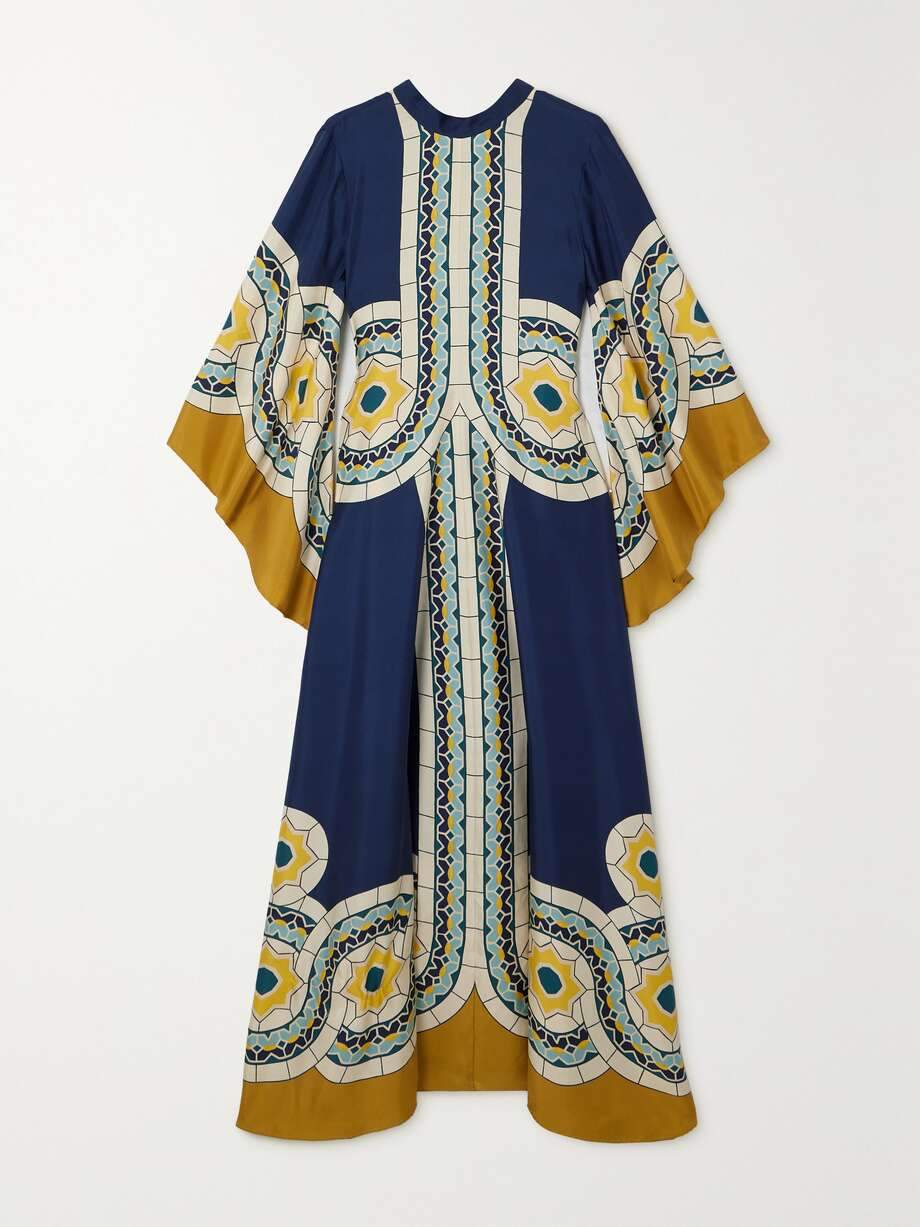 Gorgeous Printed Silk Twill Maxi Dress