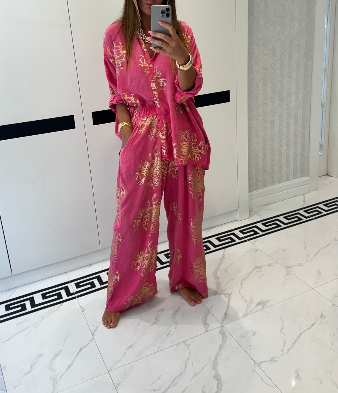 Elegant And Comfy Shirt Trousers Two-piece Set
