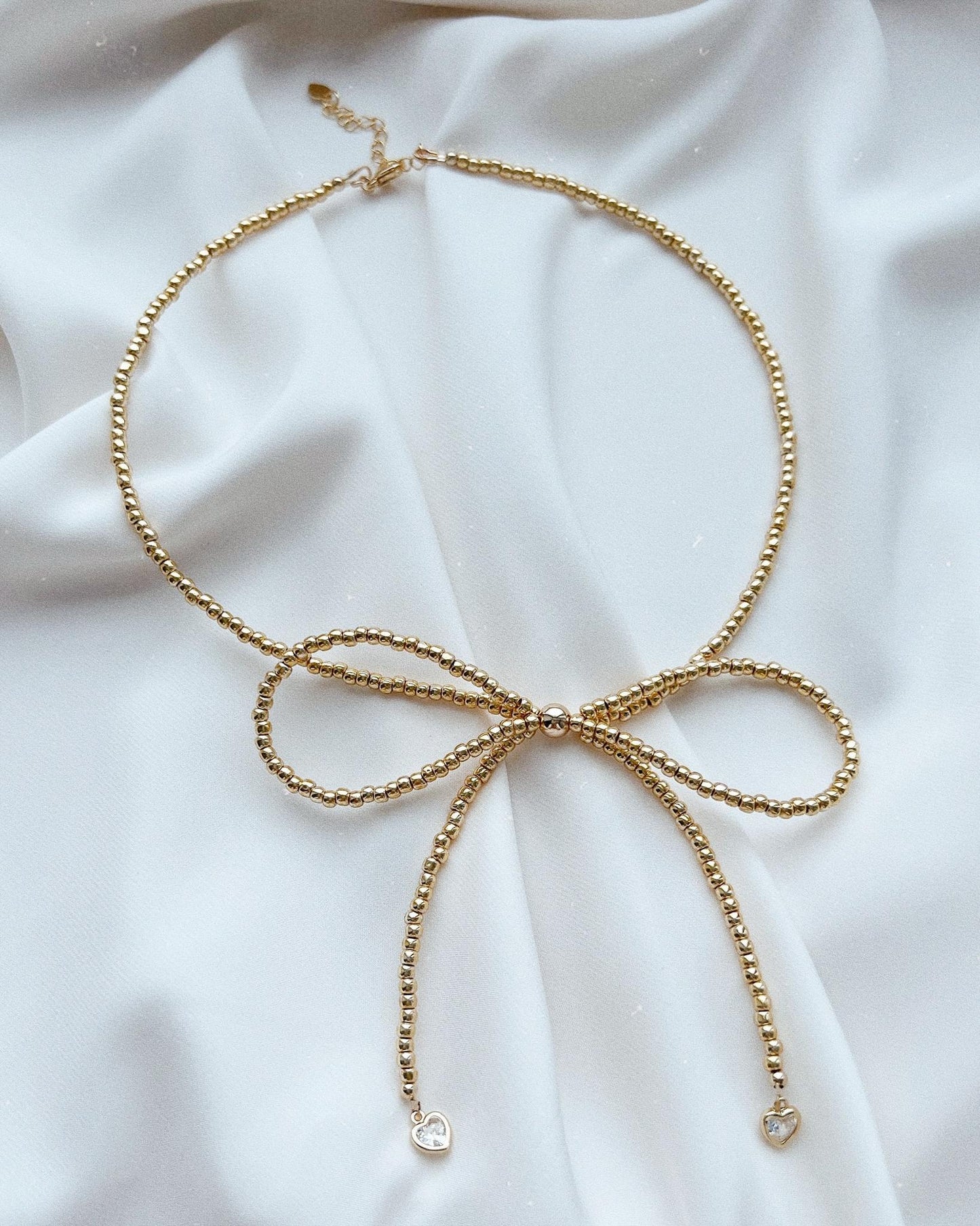 Pearl Bow Short Necklace