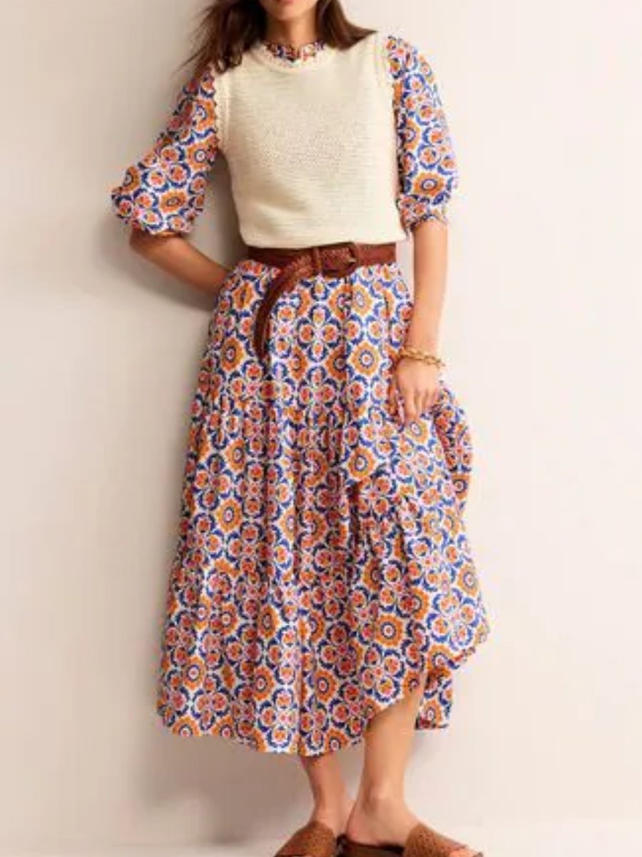 Layered Cotton Maxi Dress