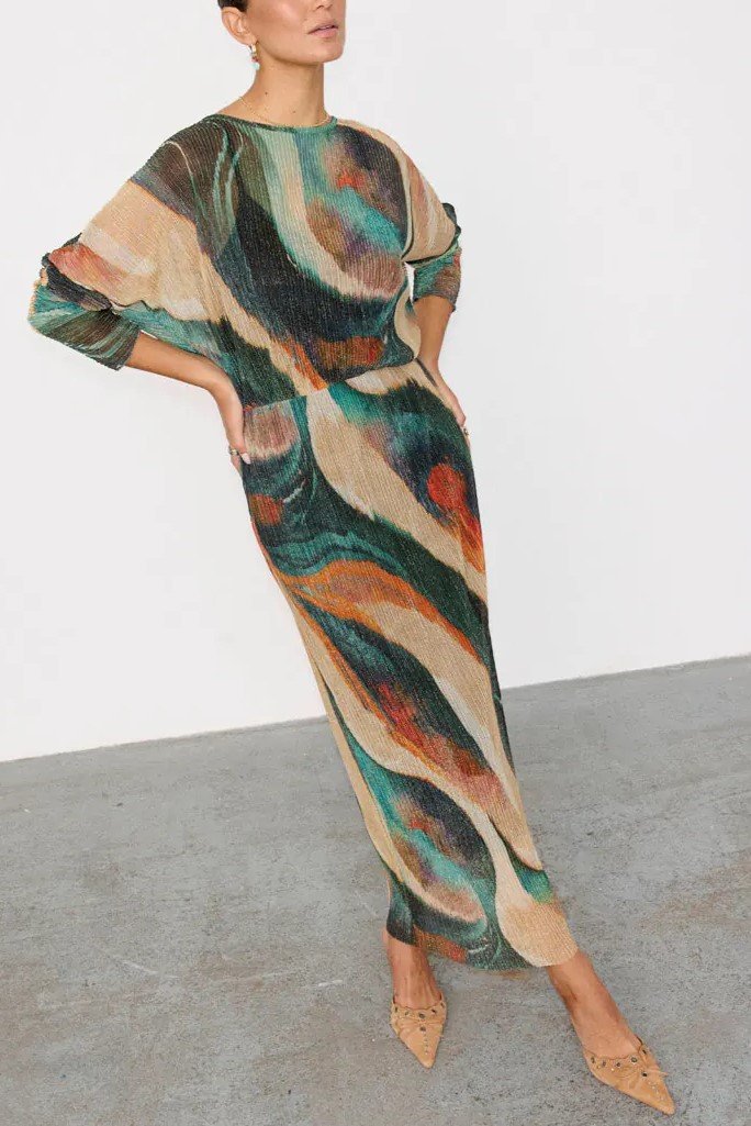 Green Plisse Didi Dress