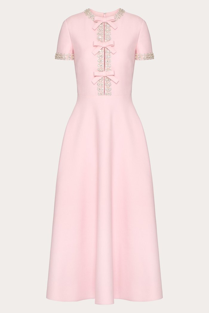 PINK RHINESTONE MIDI DRESS