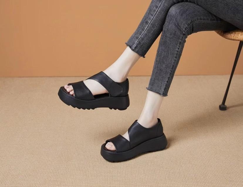 Pure cowhide soft sole orthopedic shoes