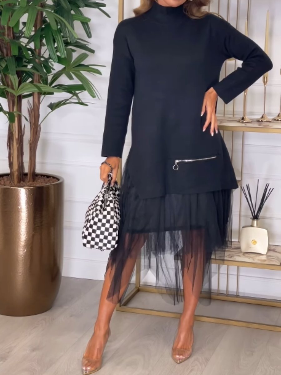 Fall Knit Elegant Splice Dress