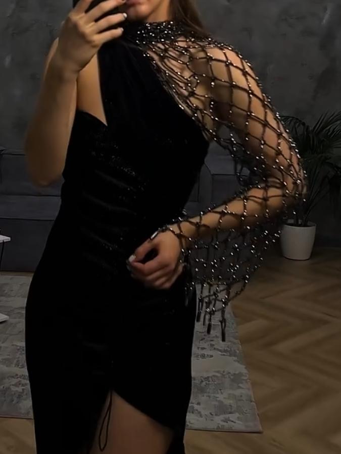 Chic Rhinestone Sleeves