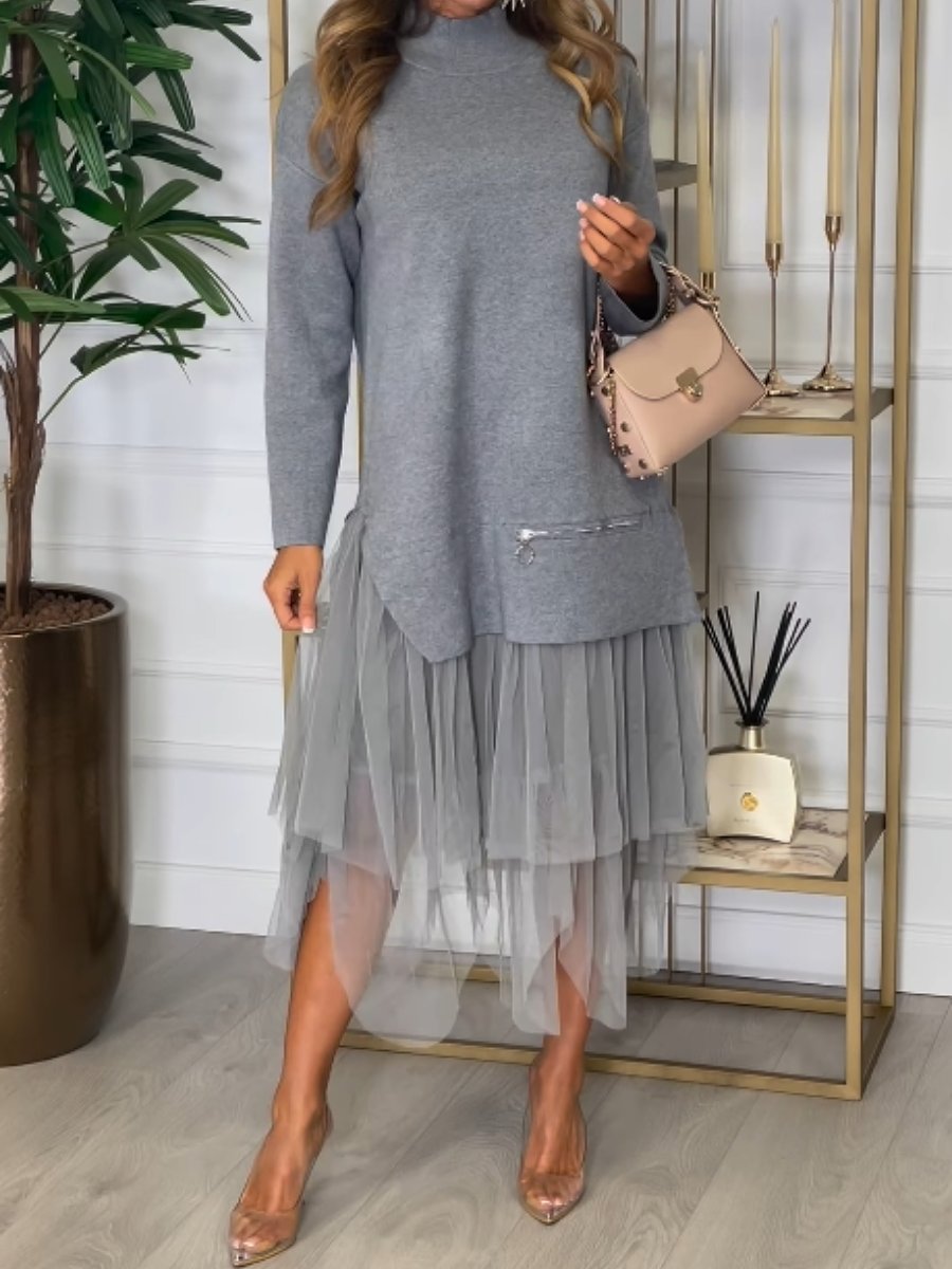 Fall Knit Elegant Splice Dress