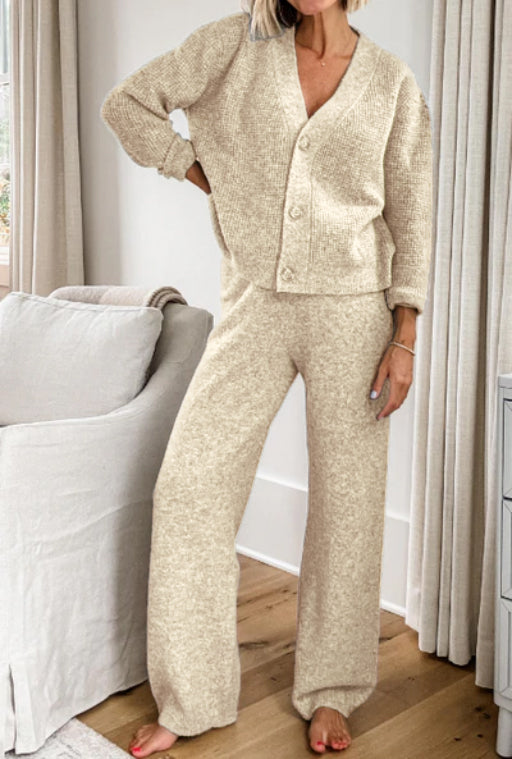 Women's Cardigan & Pants Sweater Set