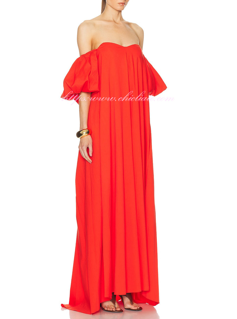 Elegant Red Evening Maxi Dress