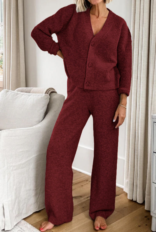 Women's Cardigan & Pants Sweater Set