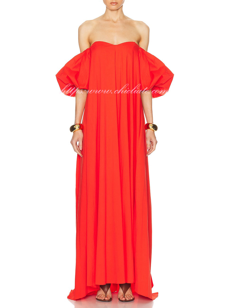 Elegant Red Evening Maxi Dress