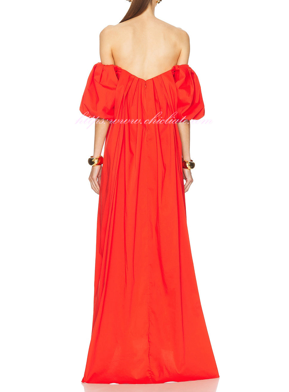 Elegant Red Evening Maxi Dress