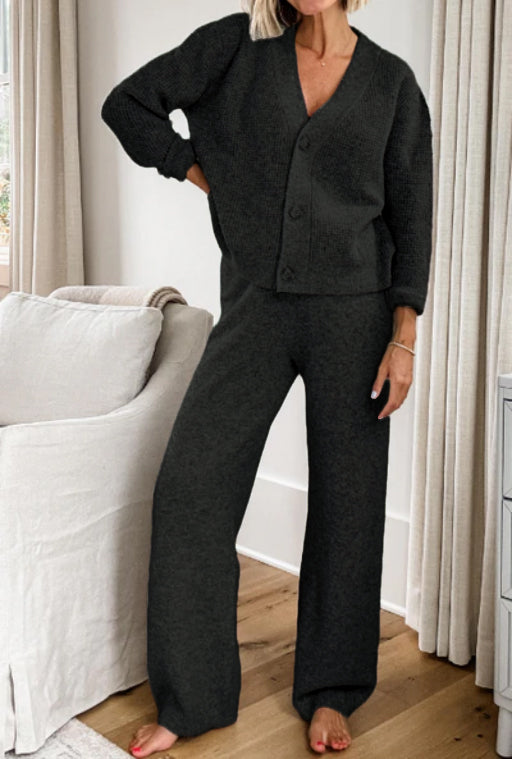 Women's Cardigan & Pants Sweater Set