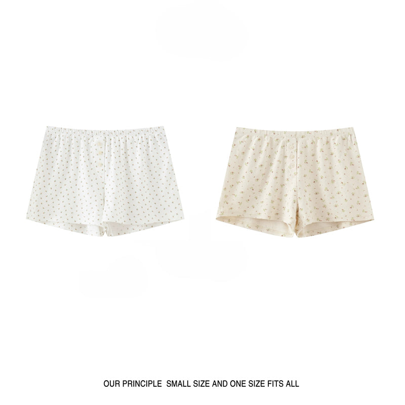 Women's Three-button Cotton Shorts (set of two)