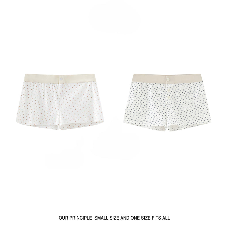 Women's Three-button Cotton Shorts (set of two)