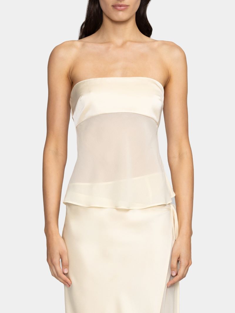 Sheer Georgette Satin Midi Dress