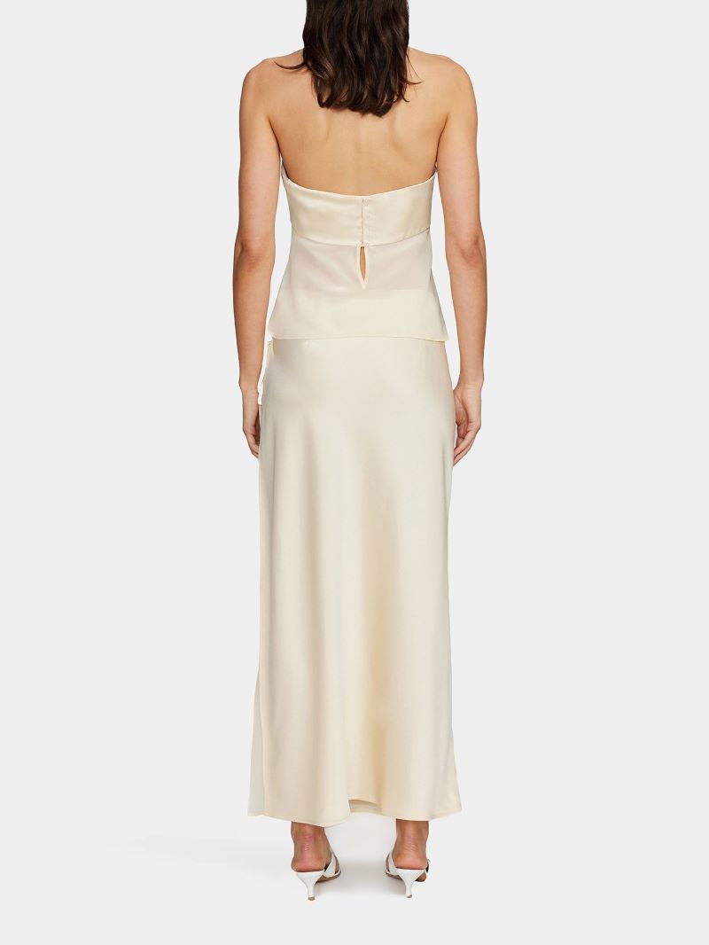 Sheer Georgette Satin Midi Dress