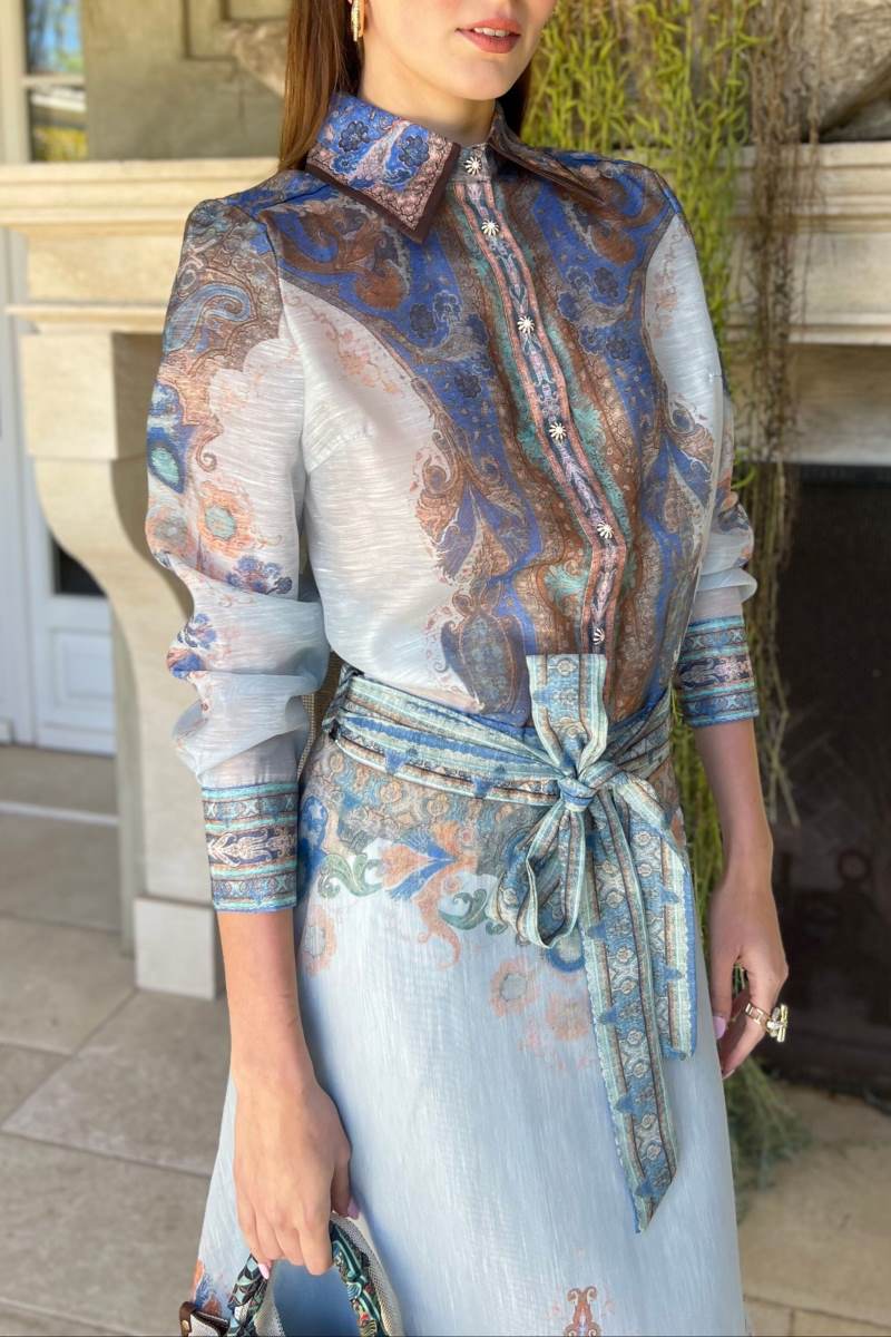 Embroidered Printed Two-piece Set