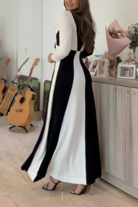 Crepe V-Neck Slim Fit Midi Dress