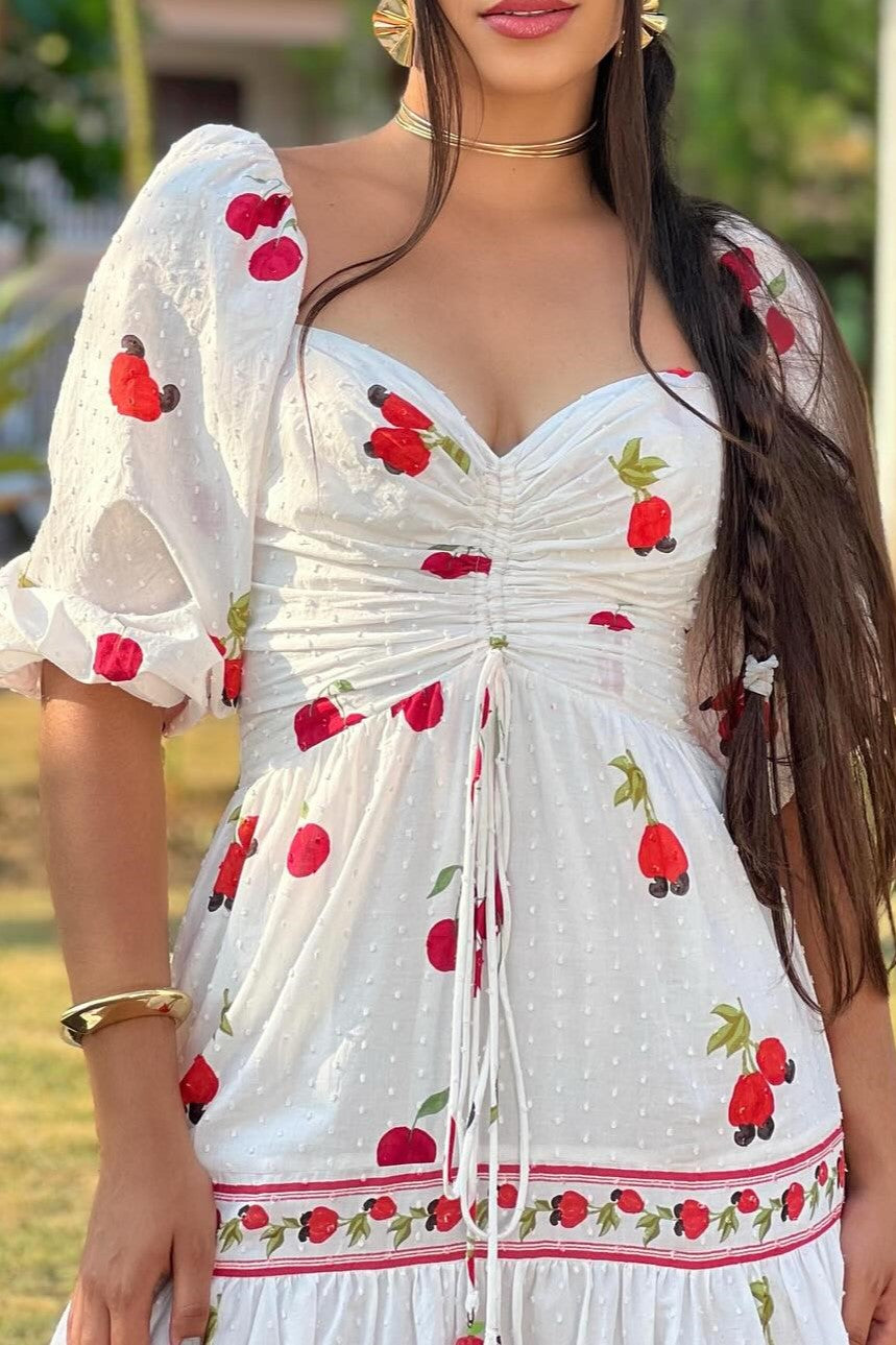 Farm Fruit Tablecloth Maxi Dress