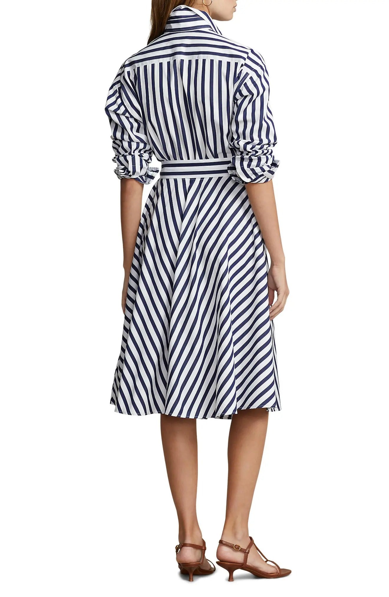 Women's Striped Elegant Shirt Dress