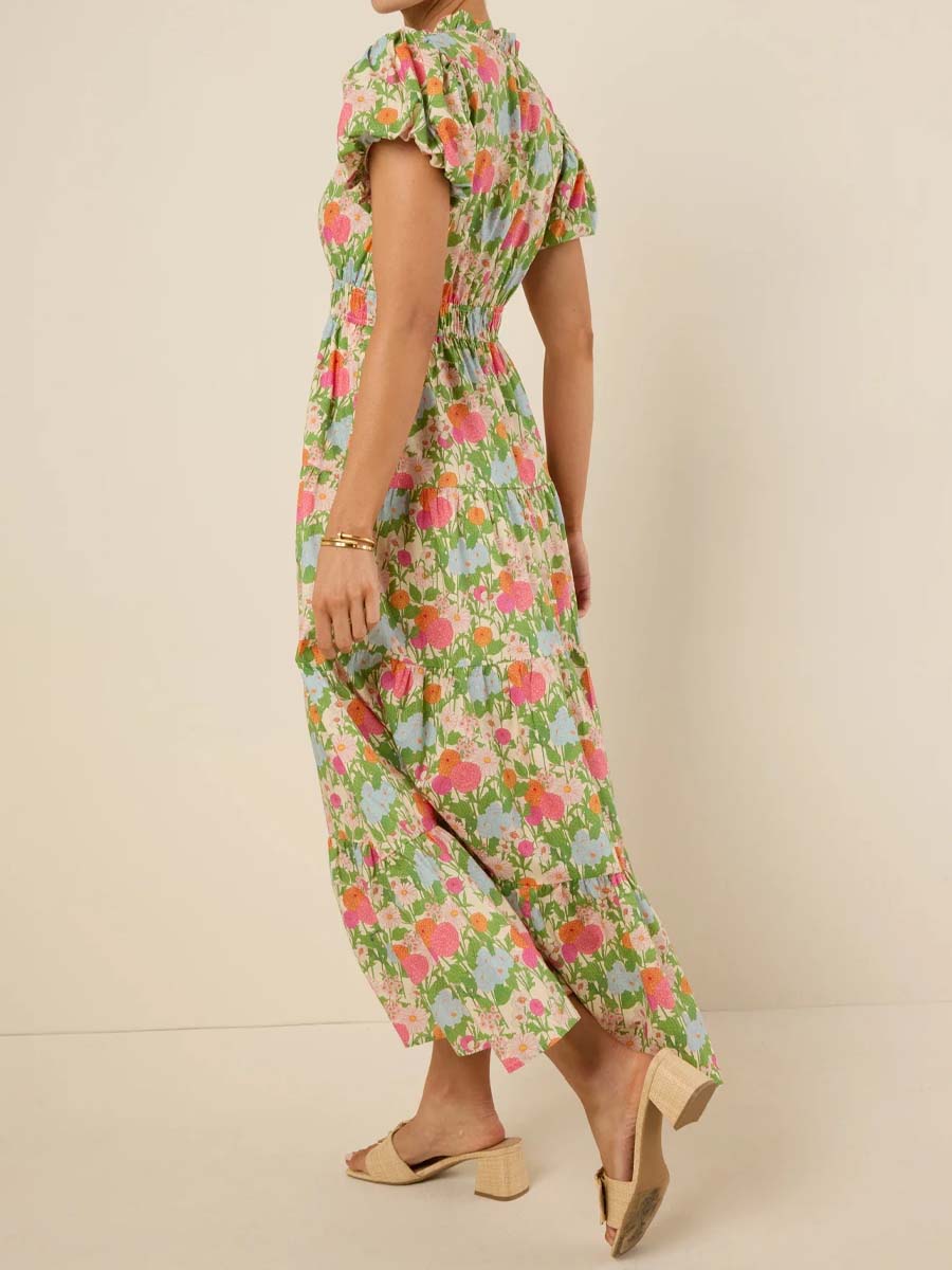 Brett Floral Elastic Waist Dress