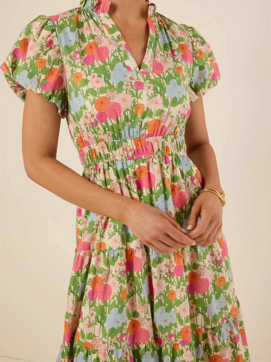 Brett Floral Elastic Waist Dress