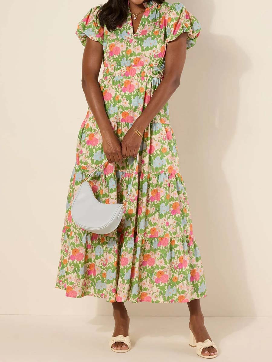 Brett Floral Elastic Waist Dress