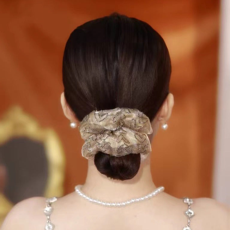 Layered organza Headbands with sparkling diamonds-5pcs