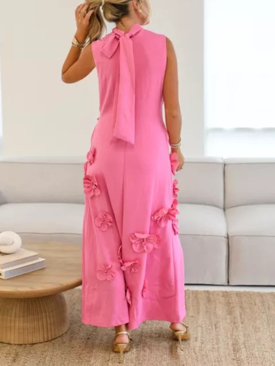 Fanci Floral Applique Maxi Dress